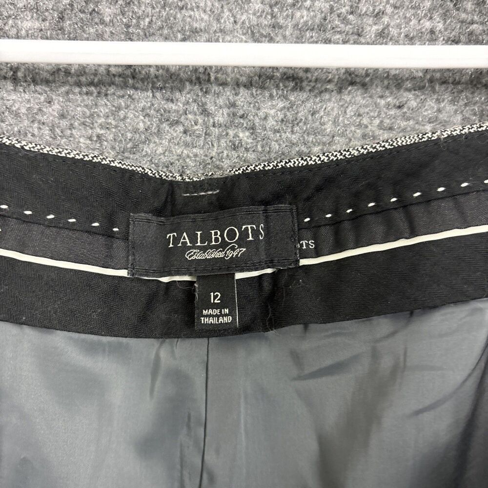 Talbots Dress Pants Womens Size 12 Gray Plaid Wool Lined Career Boardroom - Picture 3 of 12